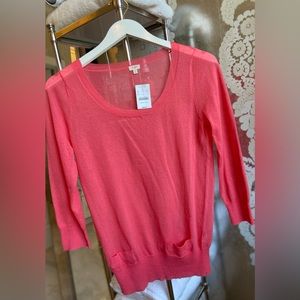 NEW J CREW LIGHTWEIGHT CORAL SUMMER SWEATER SiZE SMALL